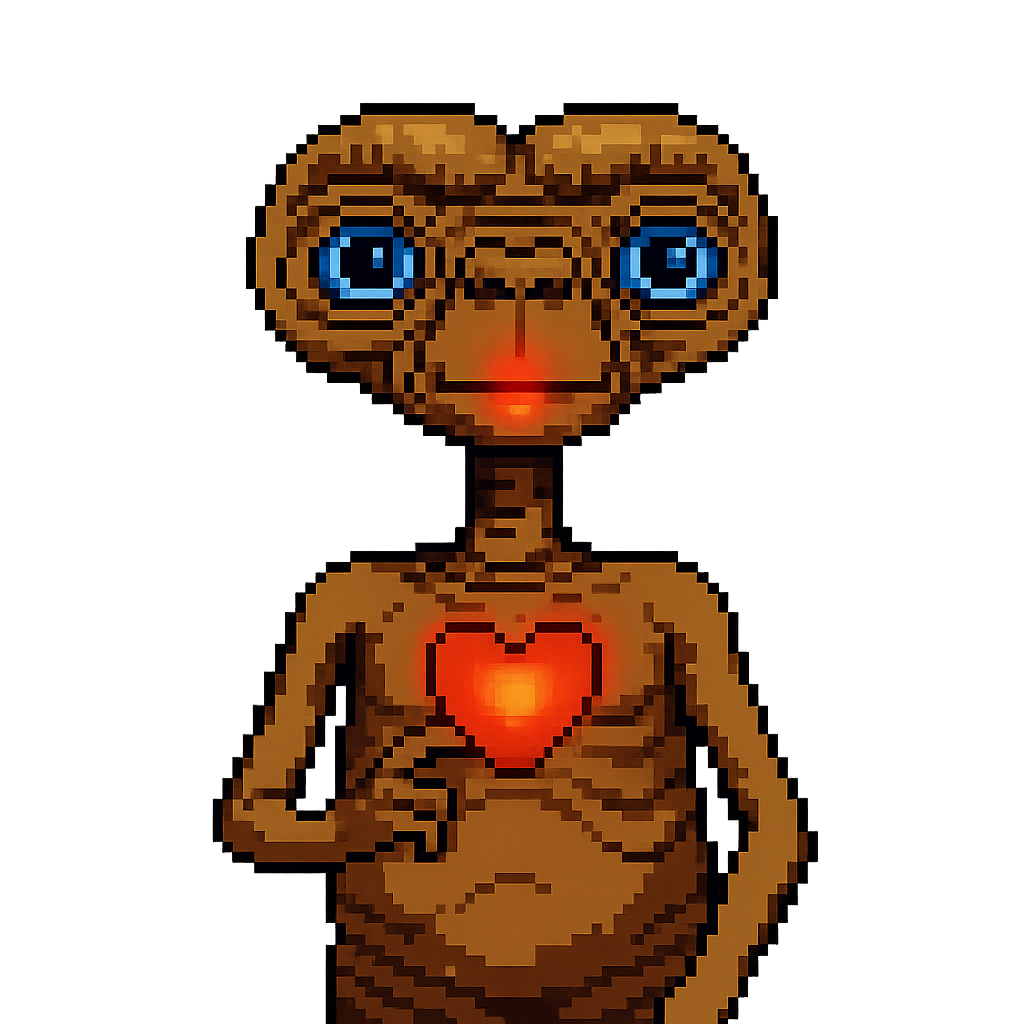 ET with glowing heart
